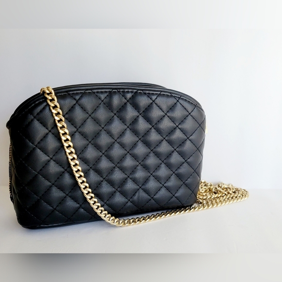 Zara Bags Zara Chain Quilted Black Leather Crossbody Bag Poshmark